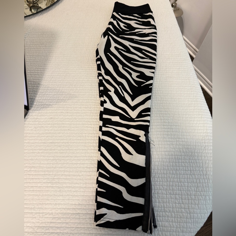 Rock ‘N Karma NWT Mini-Zip tights hand painted zebra print size XL